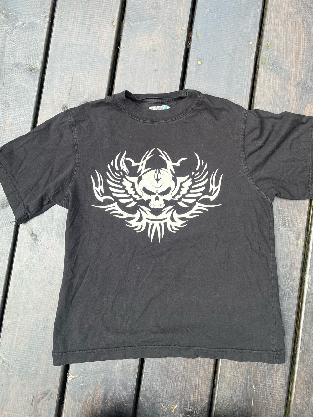Men's / Women’s Black Graphic Skull Crewneck T-Shirt Baby T